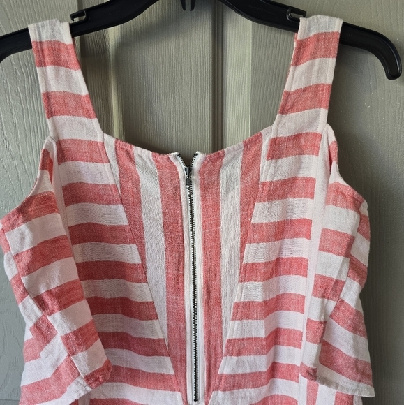 Soft Surroundings Women Linen  Blend Top XS Cold Shoulder Striped Casual - Picture 13 of 13
